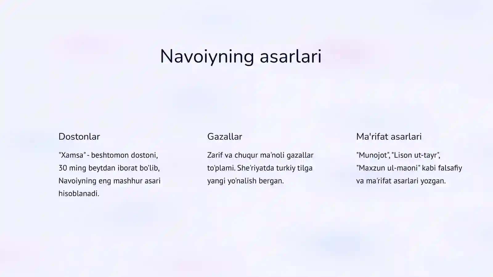 Alisher Navoiy hayoti va ijodi haqida asosiy ma’lumotlar 4