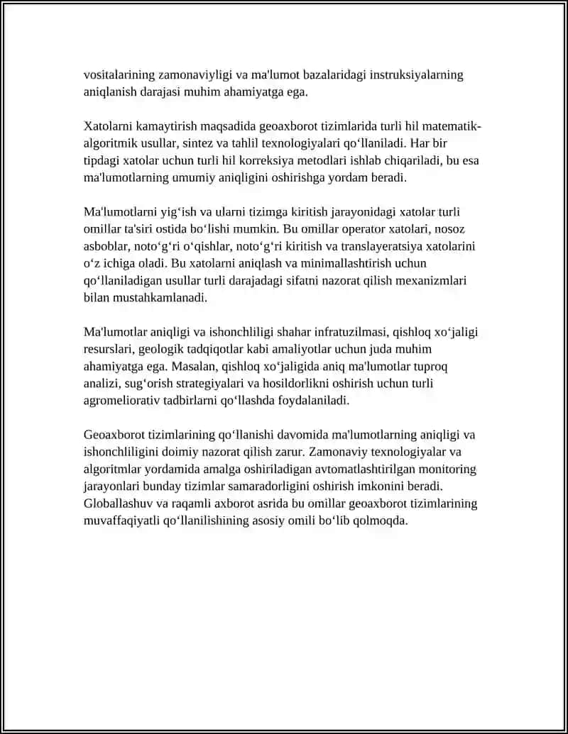 GEOAXBOROT TIZIMLARNI QOʻLLASH MUAMMOLARI 4