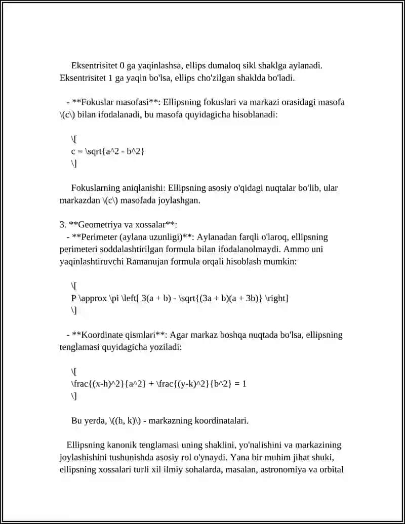 ELIPS, GIPERBOLA VA PARABOLANING KANONIK TENGLAMALARI 4