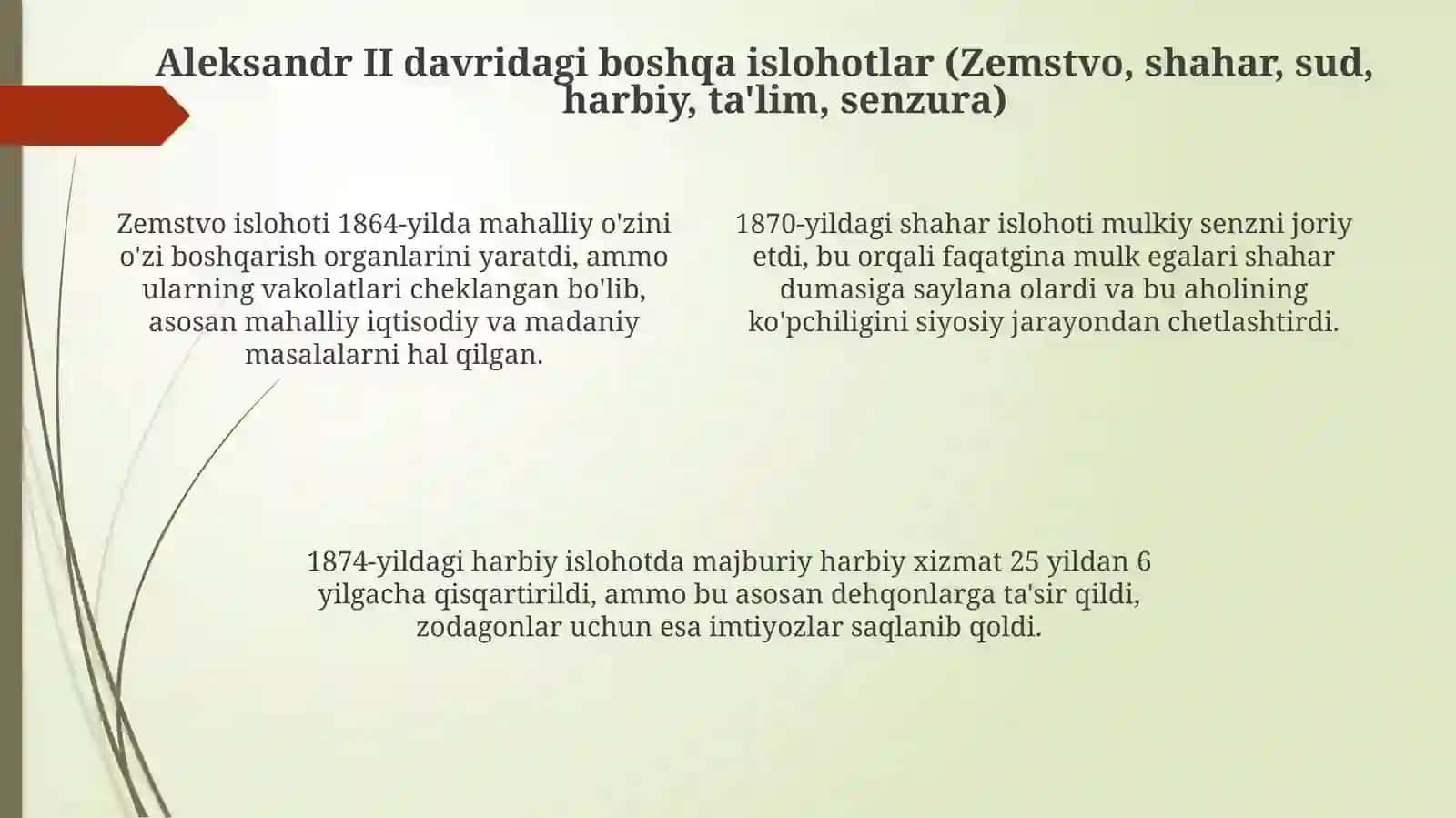 Rossiya Aleksandr II islohotlari davrida 4