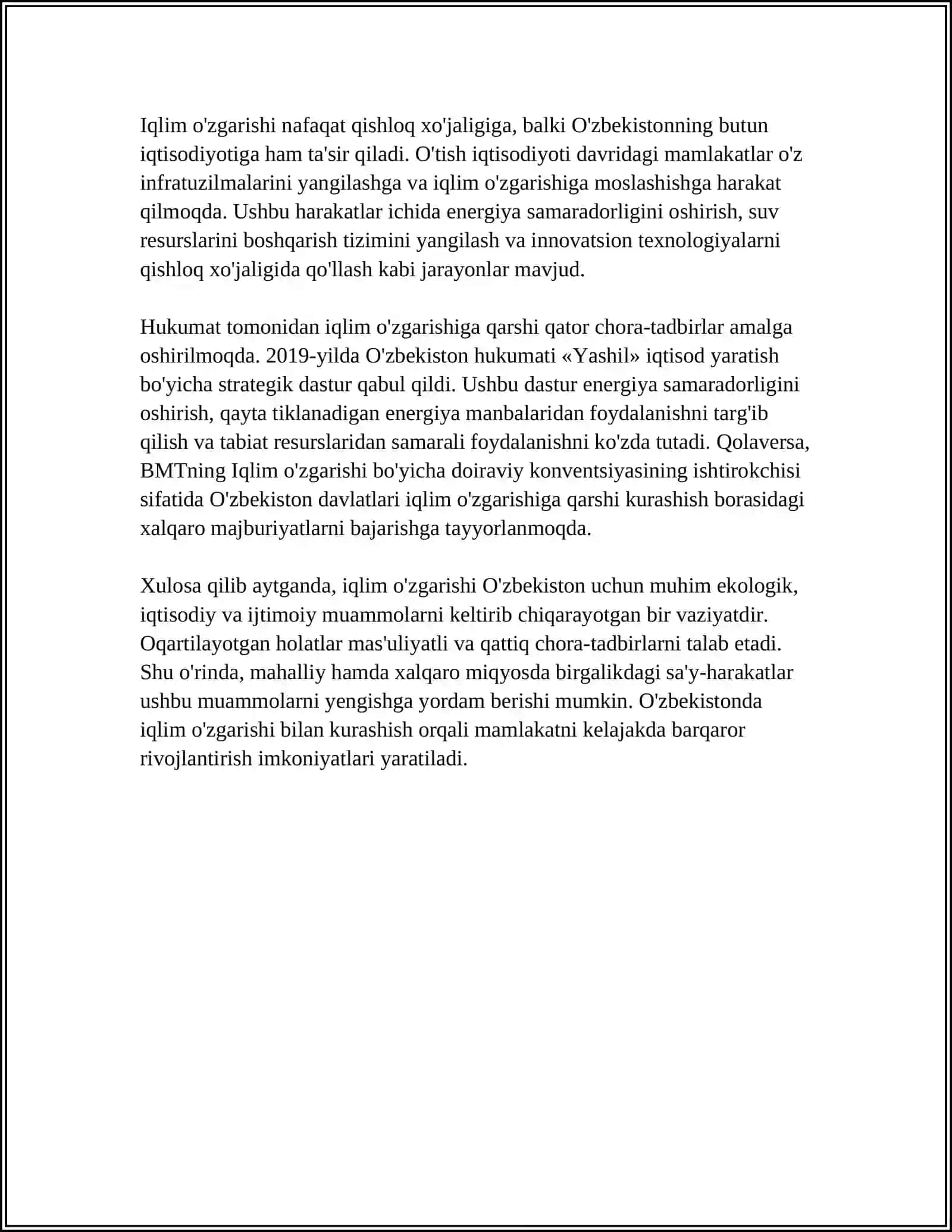 O'ZBEKISTON VA GLOBAL MUAMMOLAR 4