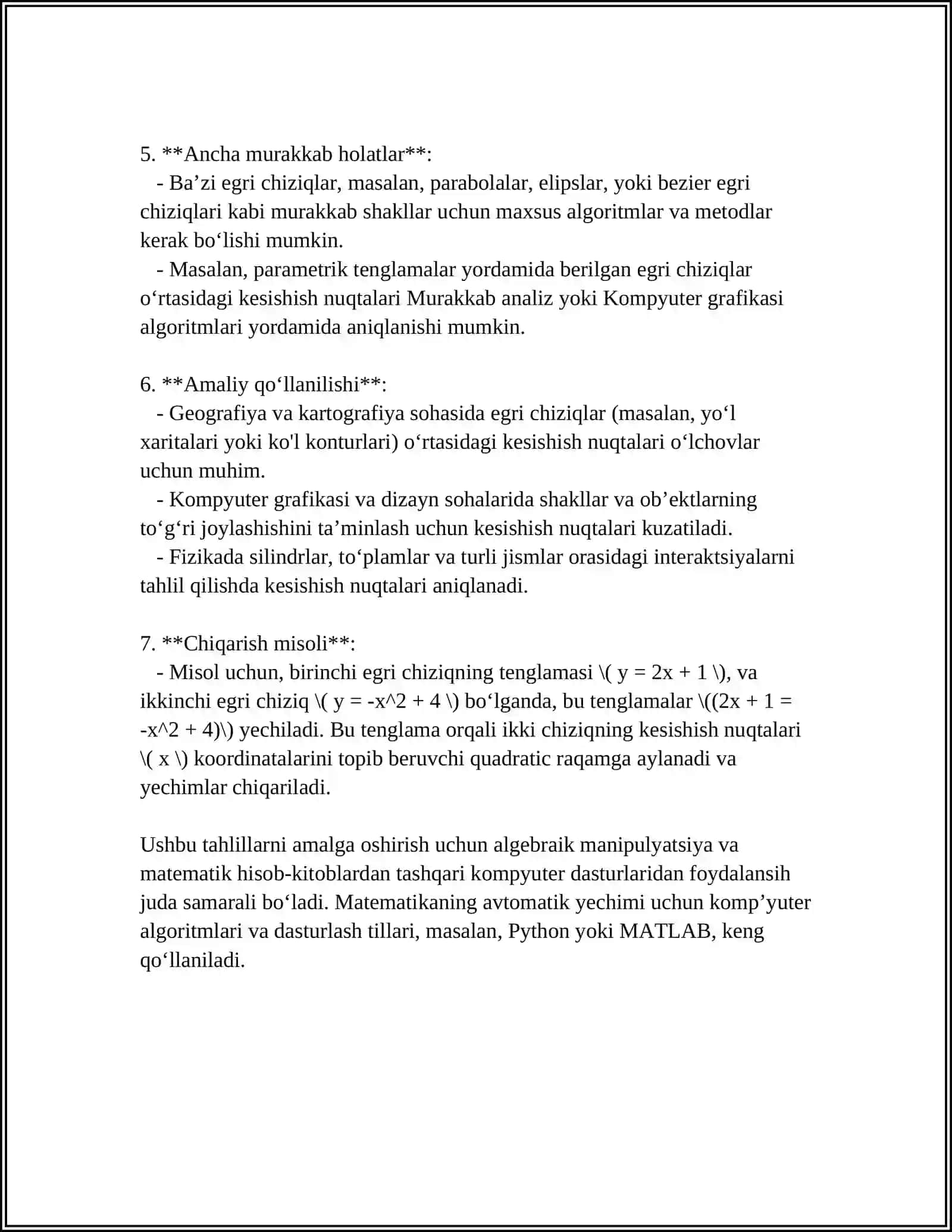 TEKISLIKDA IKKI EGRI CHIZIQLAR GEPIRBOLASI 4