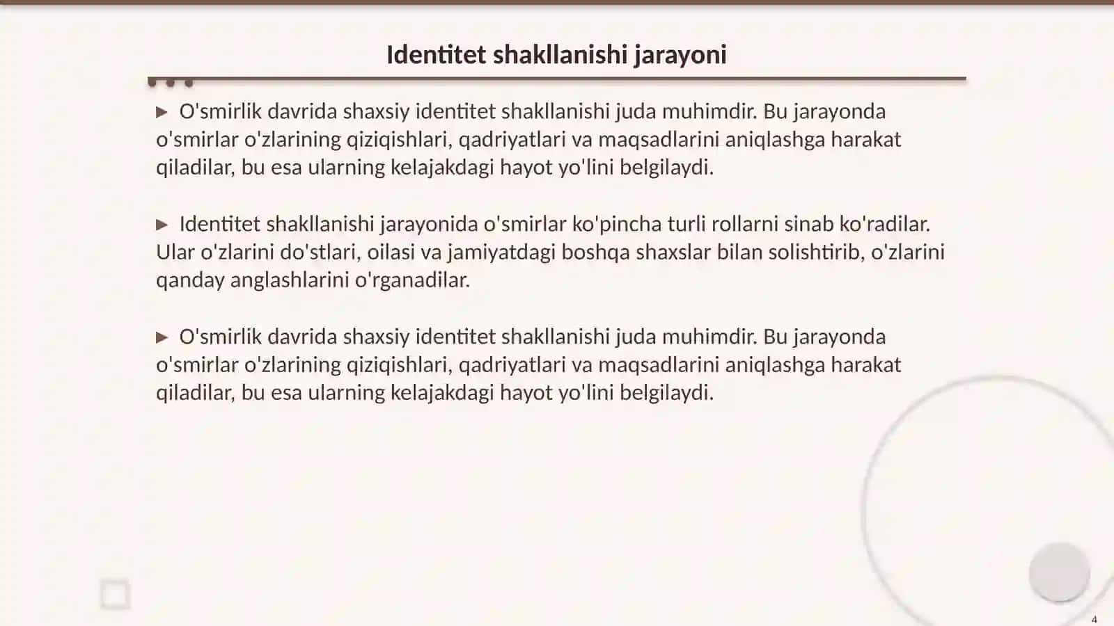 O'smirlik davri psixologik rivojlanish xususiyatlari 4