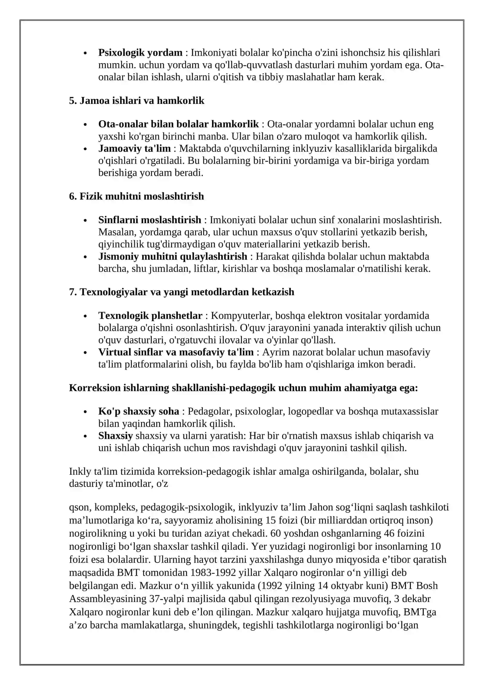 Inklyuziv ta‘lim dunyoqarash va ta‘limiy nuqtai nazardan inklyuziv ta‘lim rivojidagi xalqaro tajriba 4