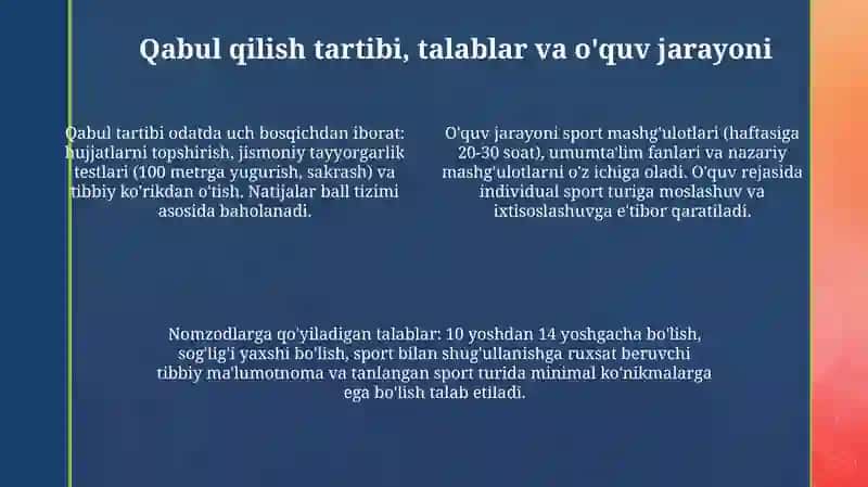 Sport maktablarining turlari va rivojlanish tarixi 4
