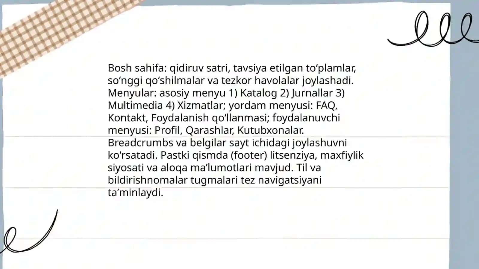 Elektron kutubxona interfeysini oʻrganish va navigatsiya qilish 4