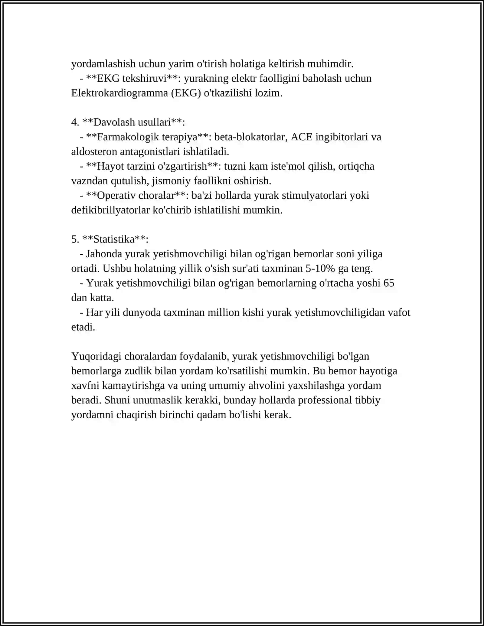 O'TKIR YURAK YETISHMOVCHILIGIDA TEZ TIBBIY YORDAM BERISH 4