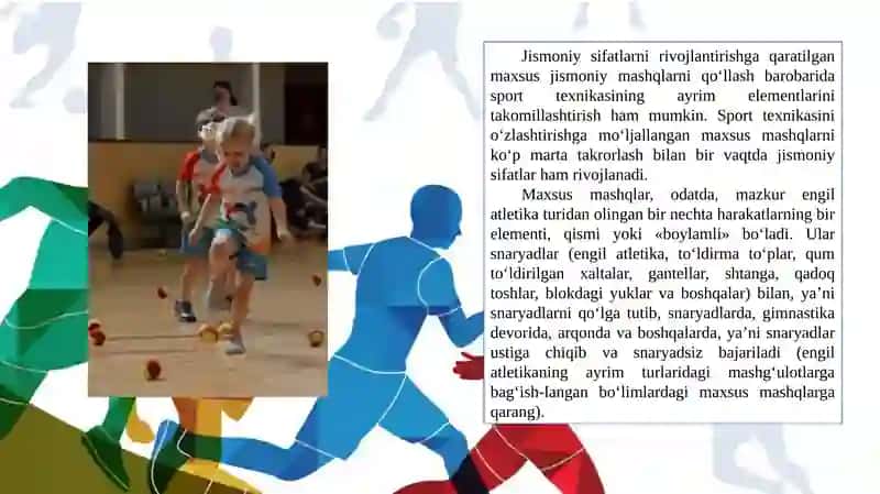 Yengil atletika mashgʻulotlarida qo'llaniladigan metodlarni o‘rgatish 4