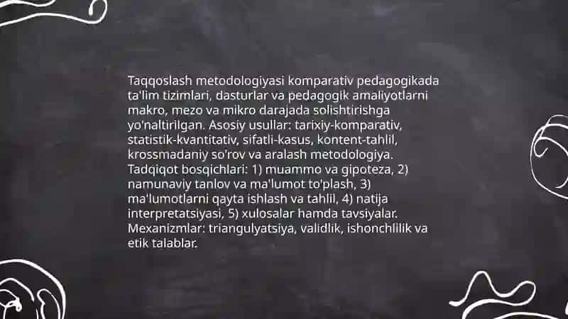 Komparativ pedagogikaning nazariy asoslari va fanlararo bogʻliqlik 4