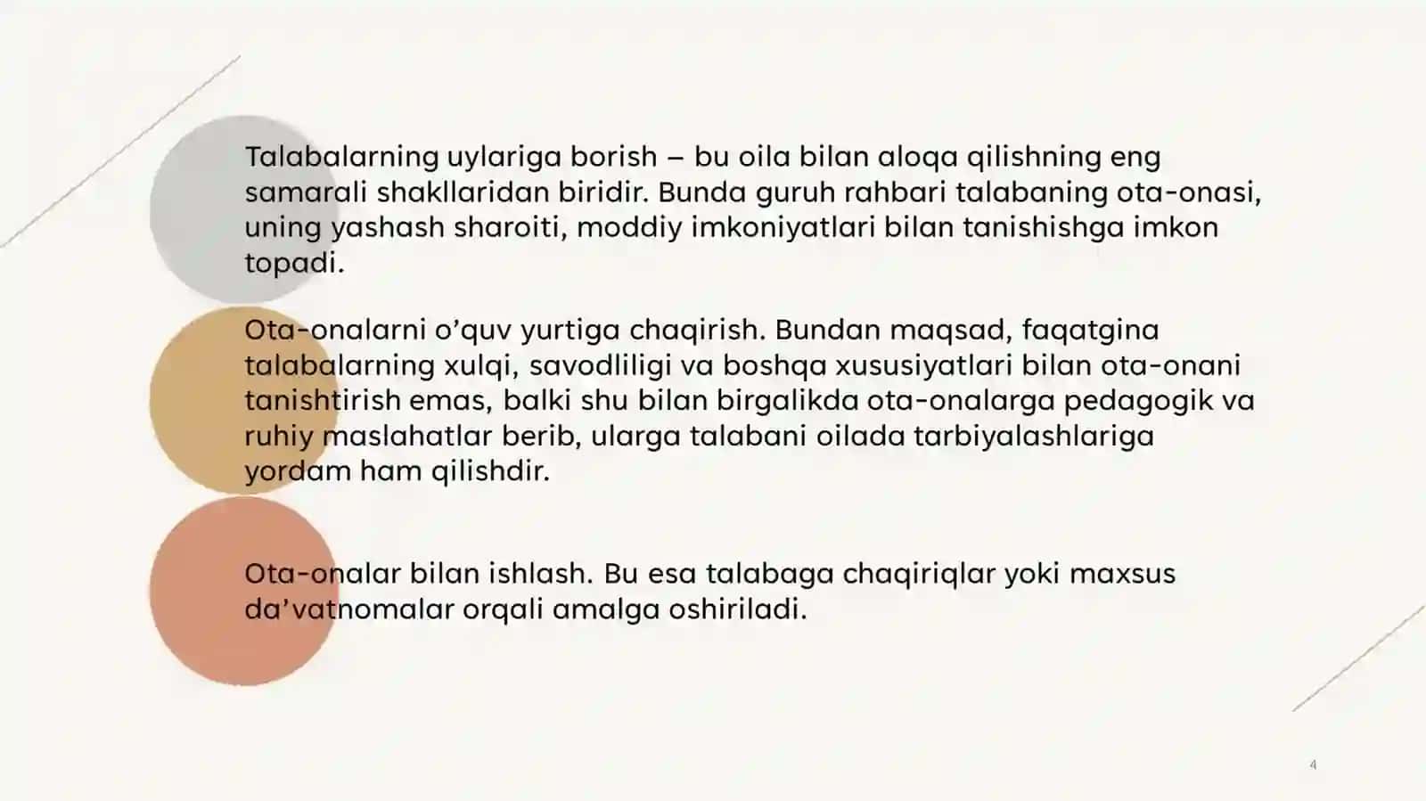 TA’LIM MUASSASASI O’QUVCHILARNING OTA-ONALARI BILAN OLIB BORILADIGAN ISHLAR SHAKL VA METODLARI 4