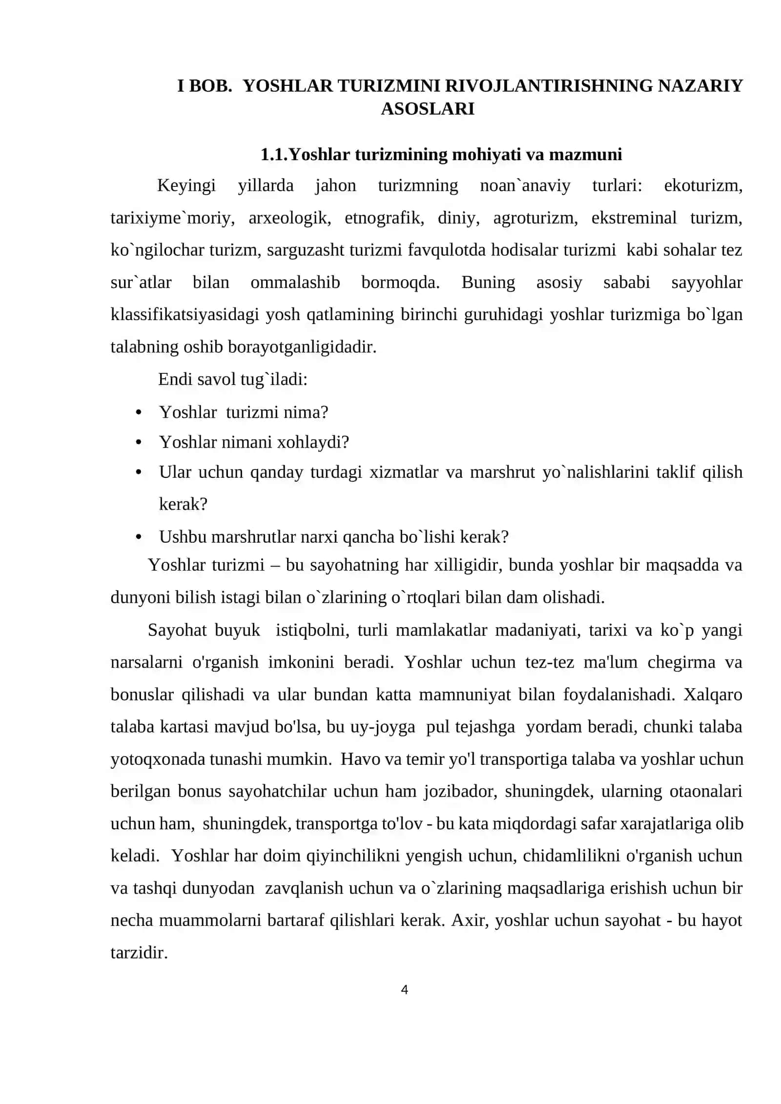 O`zbekistonda yoshlar turizmini rivojlantirish imkoniyatlari 4