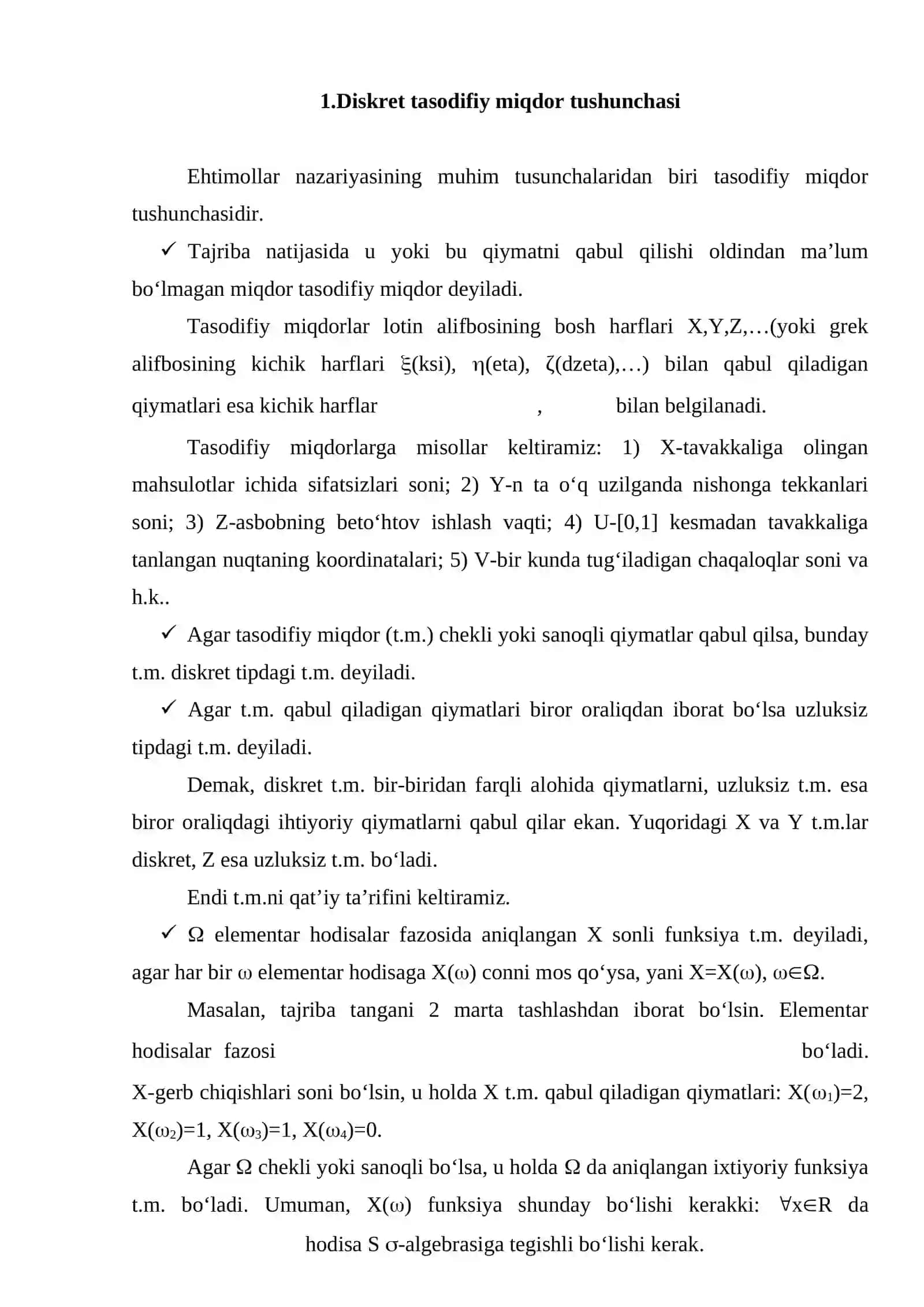 Diskret tasodifiy miqdorlar 4