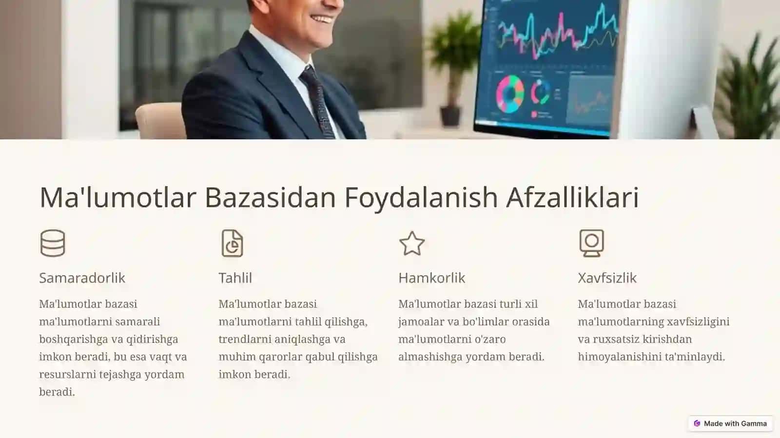 Ma'lumotlar Bazasi: Maqsad, Vazifalar va Asosiy Tushunchalar 4