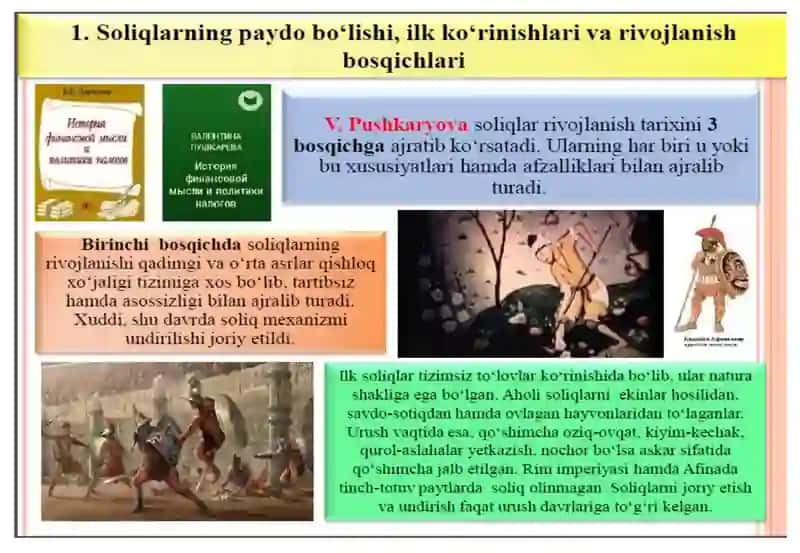 "СОЛИҚЛАР ВА СОЛИҚҚА ТОРТИШ" фанидан маърузамашғулоти 4