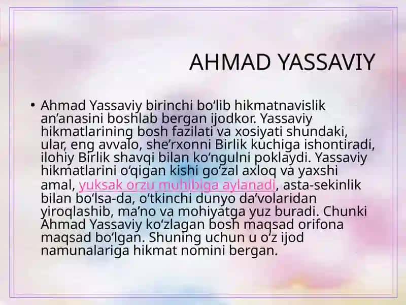 Yassaviy va Navoiyasarlarida nutq madaniyati 4