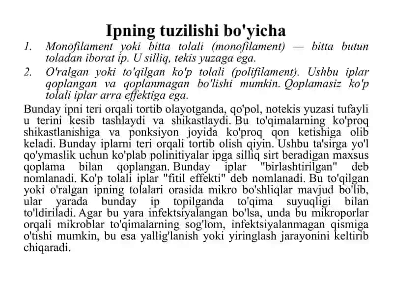 Xirurgiyada ishlatiladigan zamonaviy tikuv materiallari 4