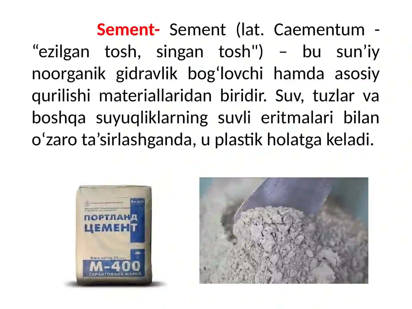 Mineral bog‘lovchi materiallar va ularning qurilish xossalari 4