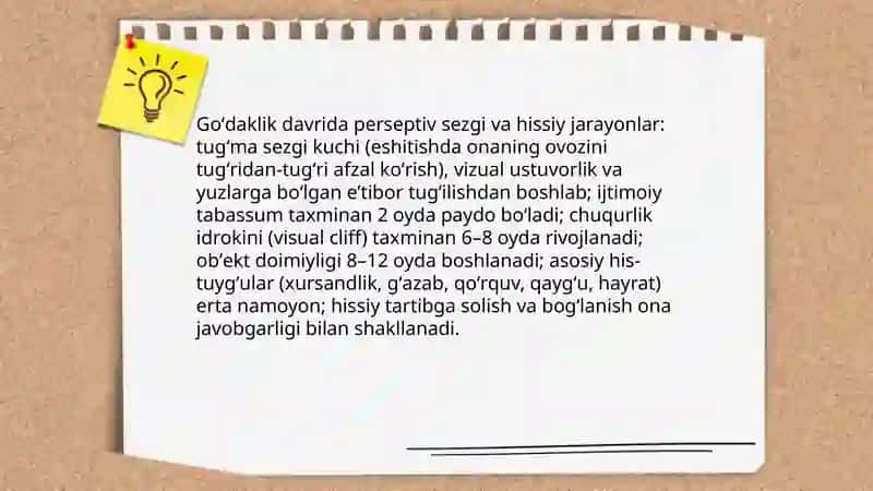 Goʻdaklik davrining psixalogik xususiyatlari 4