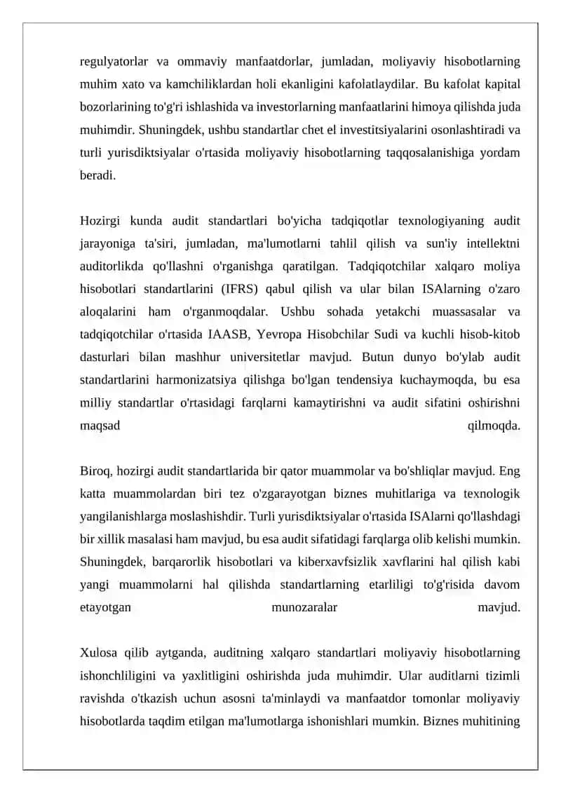 Auditning xalqaro standartlarini maqsadida umumiy tamoyillari 4