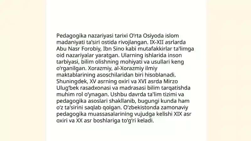 Pedagogika nazariyasi fanining mazmuni va mohiyati 4