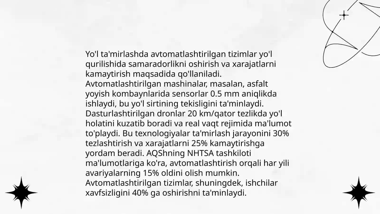 Yo'llarni saqlashda innovatsion asbob-uskunalar 4