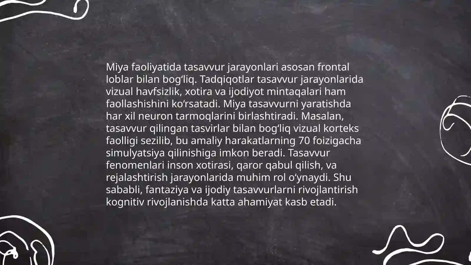 Tasavvurning paydo bo‘lishi fiziologiyasi 4
