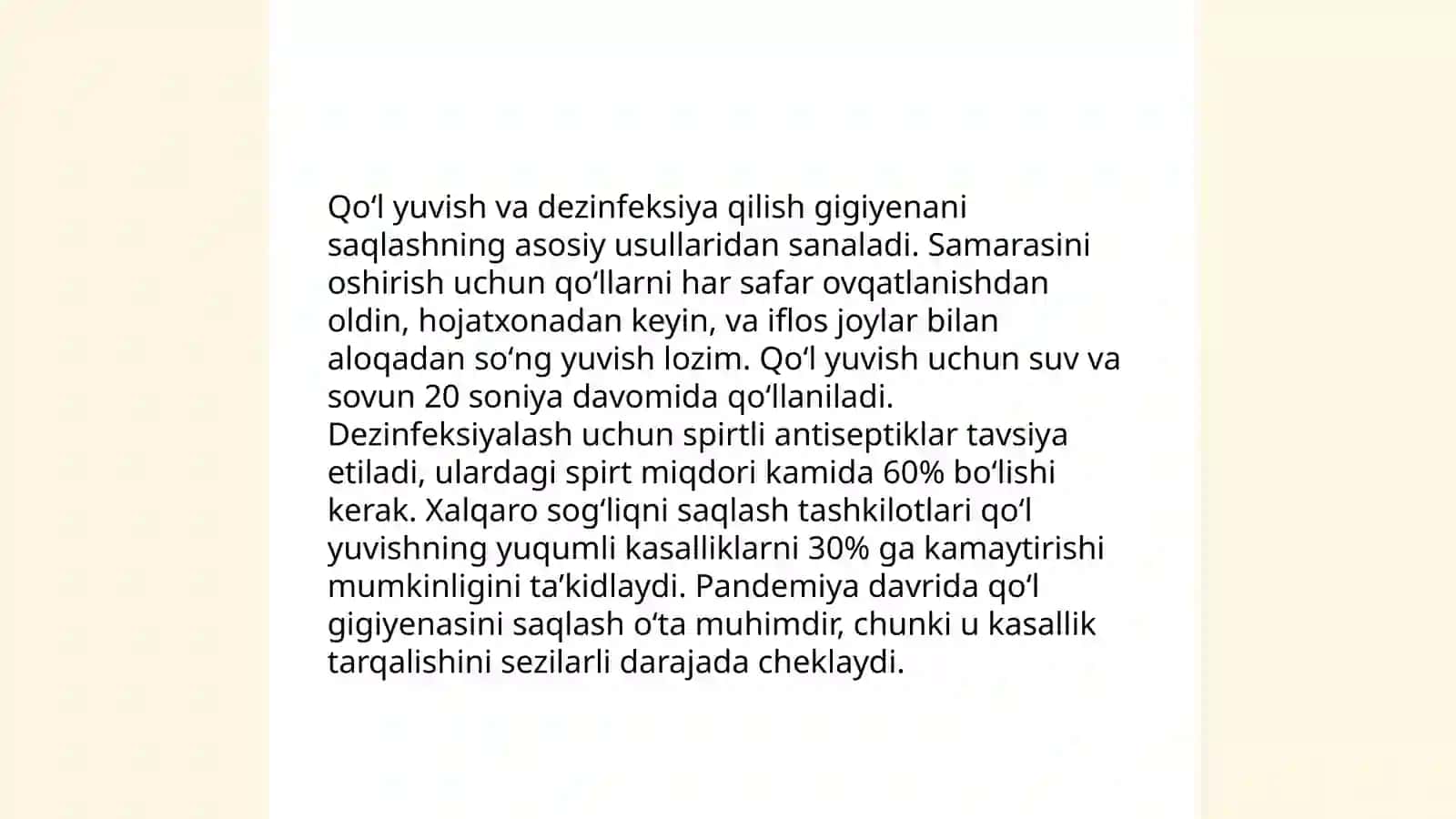 Shaxsiy va jamoat gigiyenadiga rioya qilish.Jismoniy faollikni va sogʻlomlikni baholash usullari 4