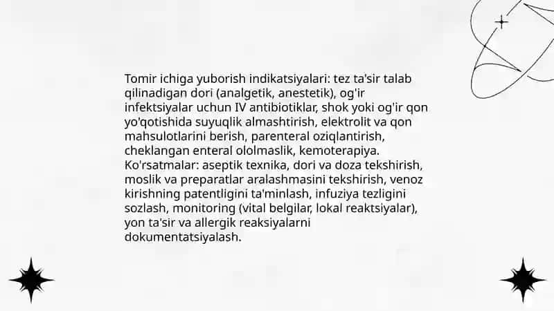 Dori moddalarni tomir ichiga yuborish 4