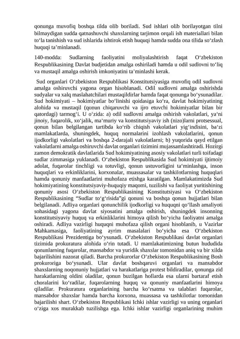 O‘zbekiston Respublikasi Konstitutsiyasida sud hokimiyati, advokatura, prokuratura 4