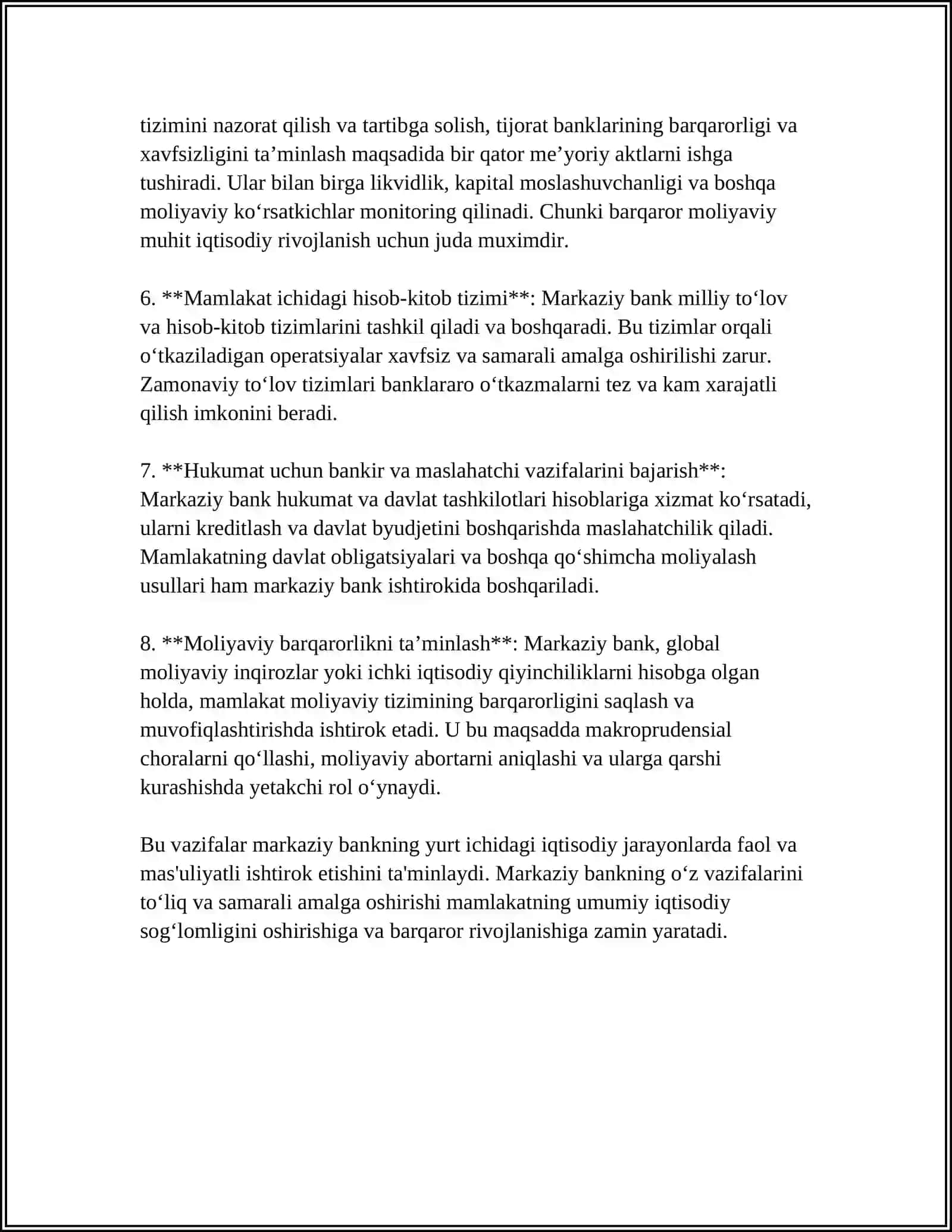 MARKAZIY BANKLARNING GLOBAL IQTISODIYOTDAGI ROLI 4