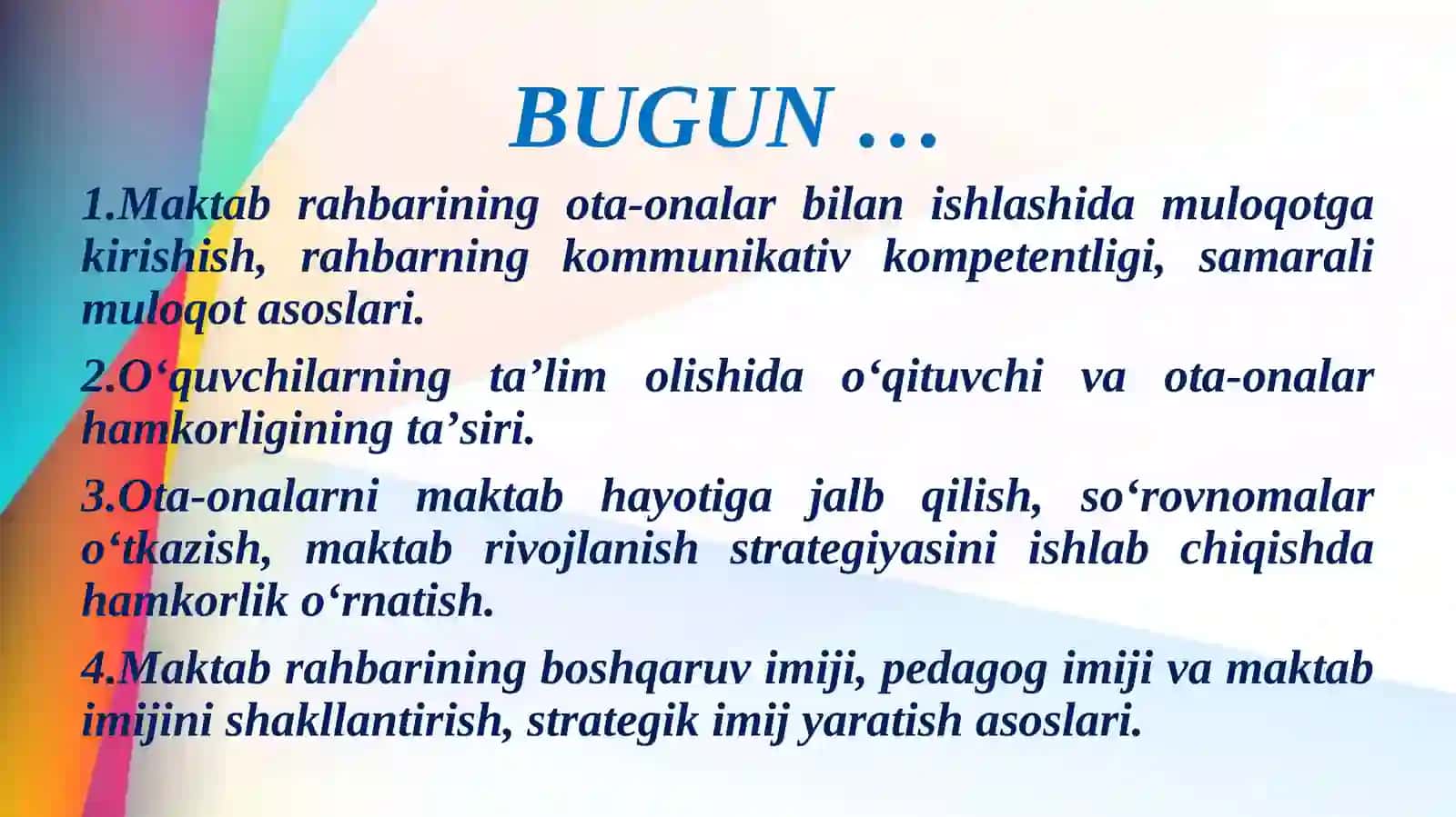 Ta'lim Muassasasida Ota-onalar va Jamoatchilik Bilan Ishlash 4