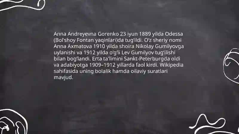 Anna Axmatova hayoti va ijodi (Wikipedia rasmlari bilan) 4