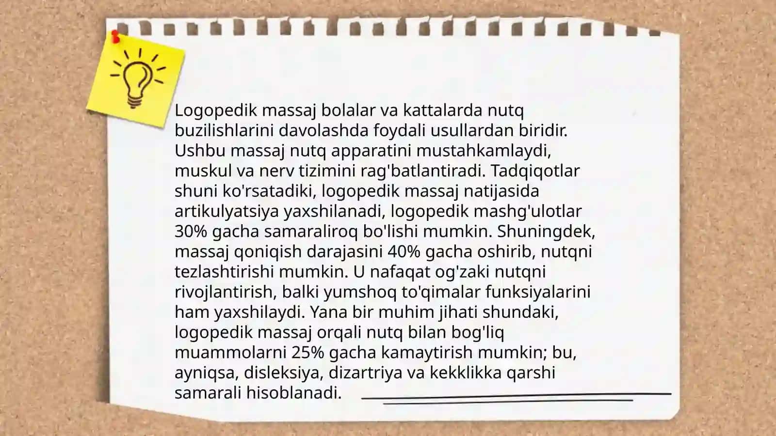 Logopedik massajni oʻtkazish uchun koʻrsatmalar va man etish holatlari 4