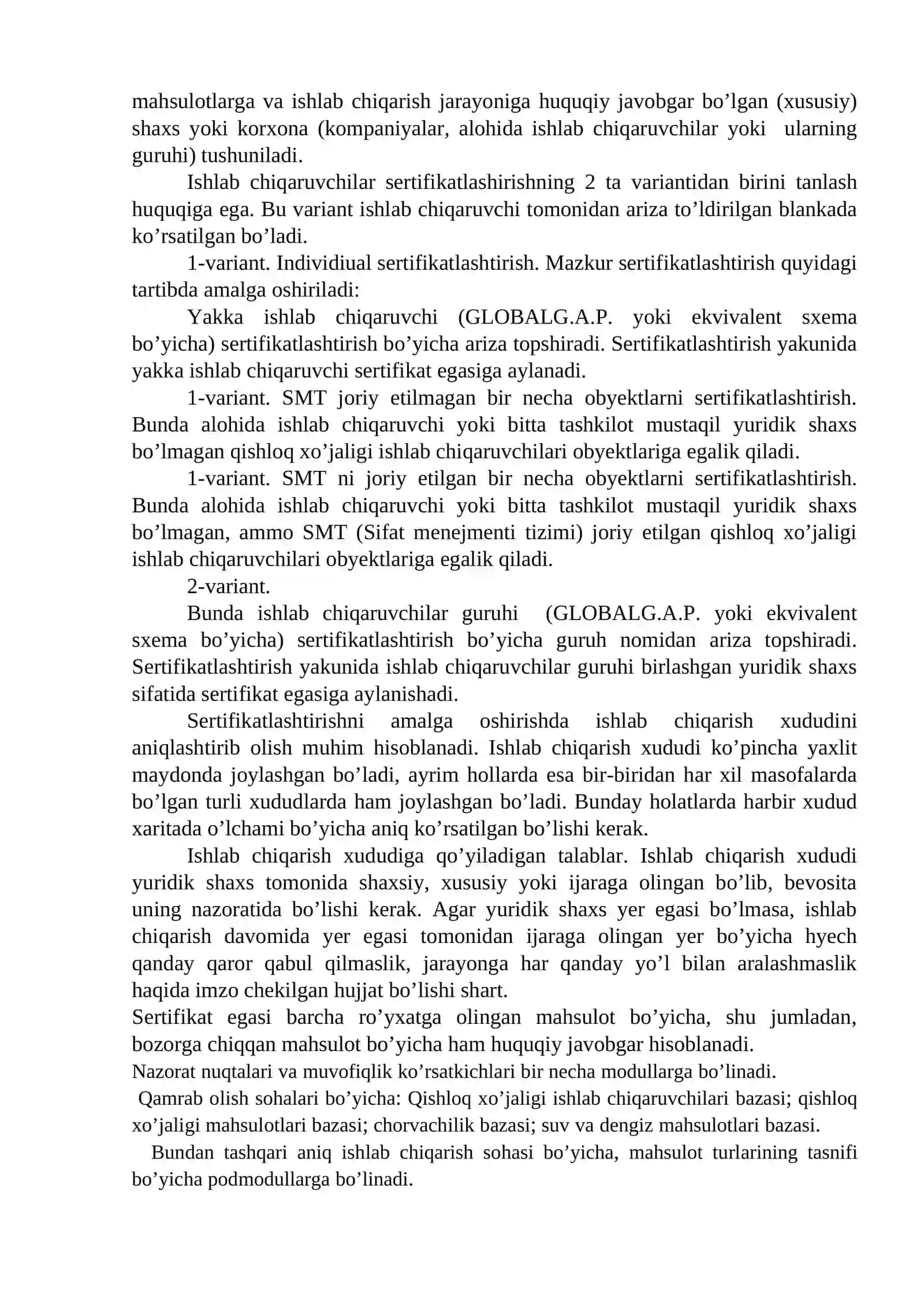 O’zbekistonda GLOBAL GAP standartlarini joriy etishning istiqbollari, HACCP tizimi 4