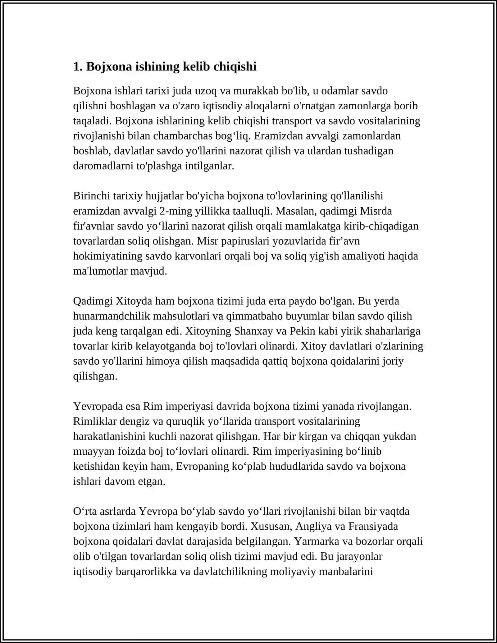 BOJXONA ISHINI VUJUDGA KELISH TARIXI VA JAXON TAJRIBASI 4