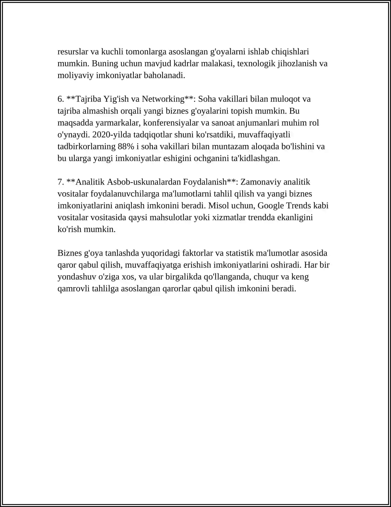 Biznesni Rejalashtirish Asoslari 4