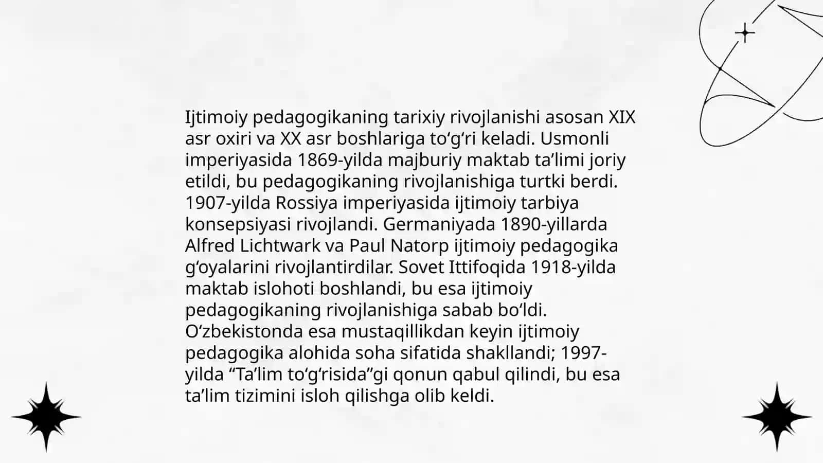 Ijtimoiy pedagogika va pedagogik sotsiologiyaga ehtiyoj va zamonaviy jamiyat rivojining zaruriy shartlari 4