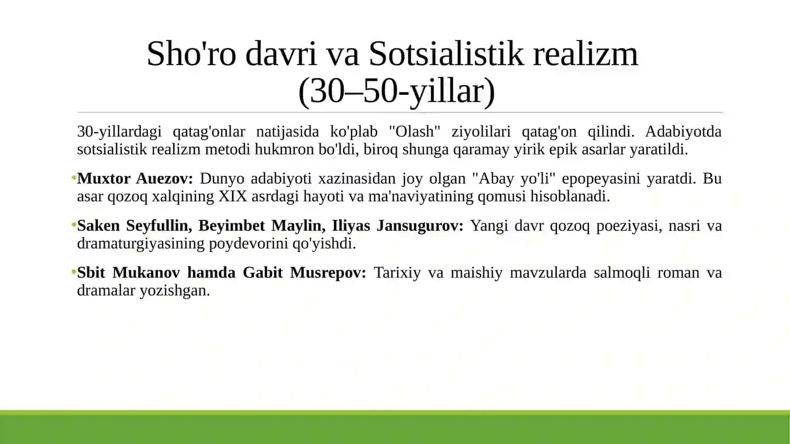 XX asr Qozoq adabiyoti. 4