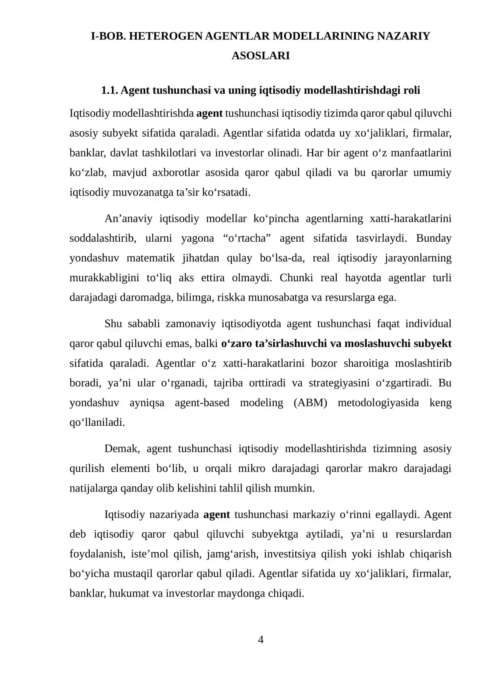 HETEROGEN AGENTLAR MODELLARI (HAM) VA TAQSIMOT DINAMIKASI 4