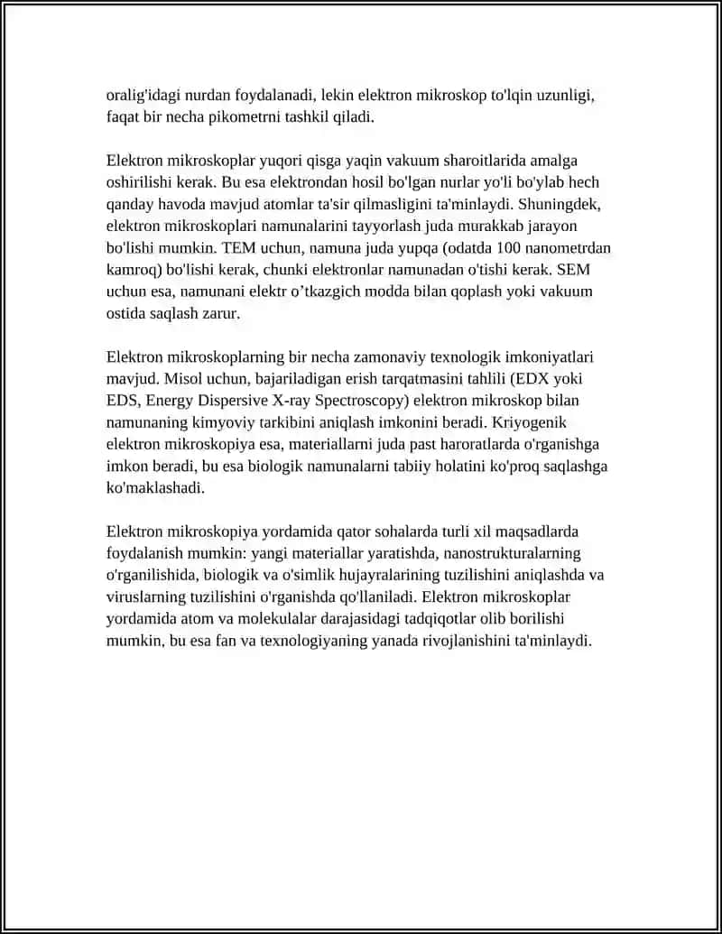 ELEKTRON MIKROSKOPIYA.SKANERLOVCHI MIKROSKOPIYA.LYUMINESSENT MIKROSKOP 4
