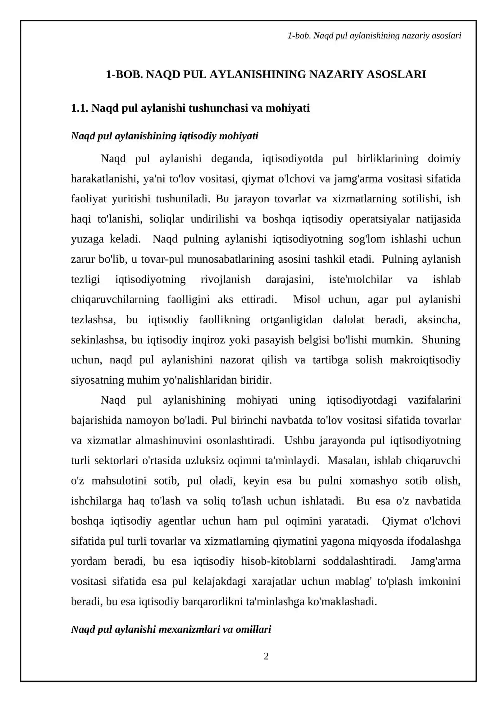Naqd pul aylanishini tashkil etish 4