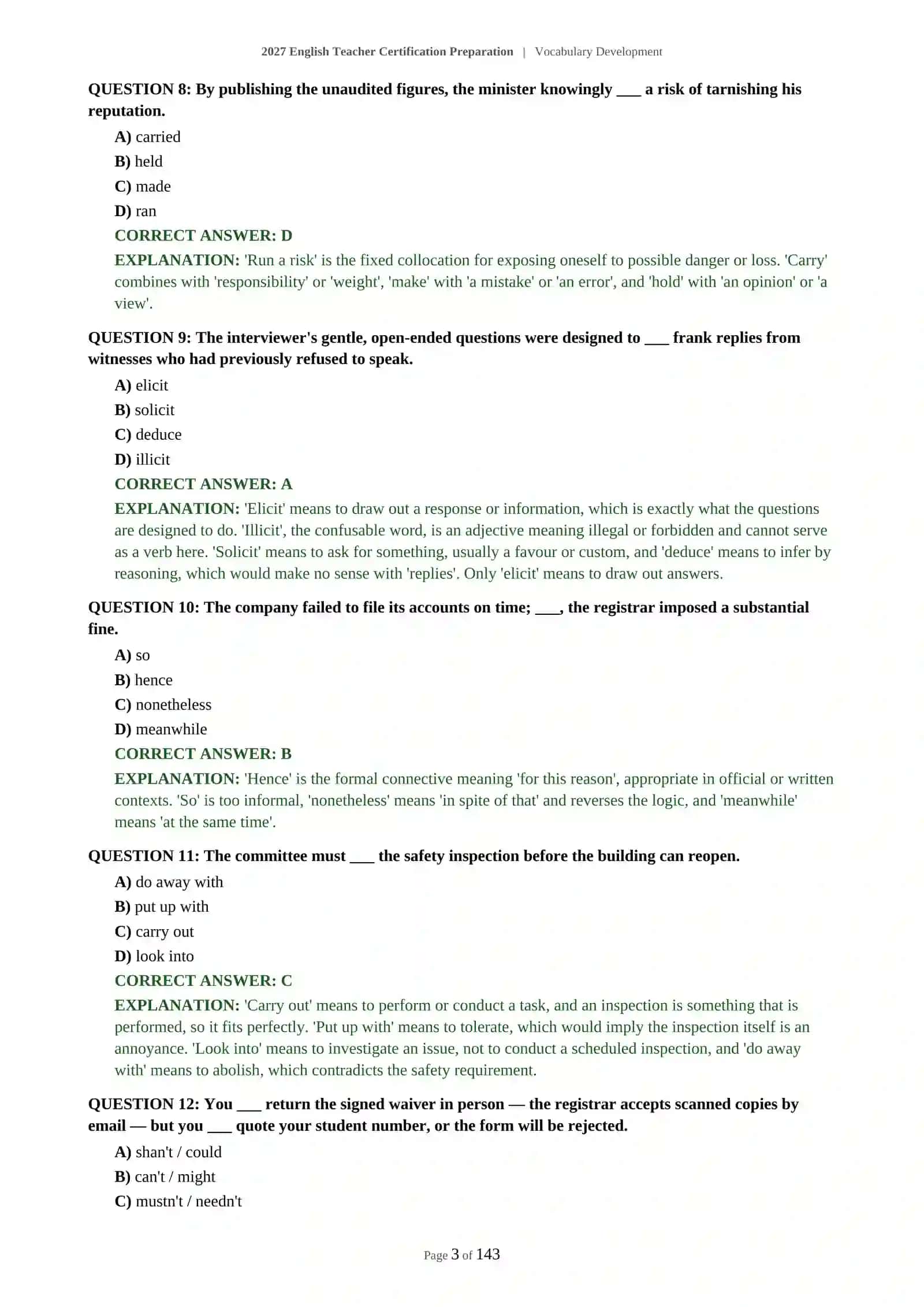 2027 English Teacher Certification Preparation | Vocabulary Development 4