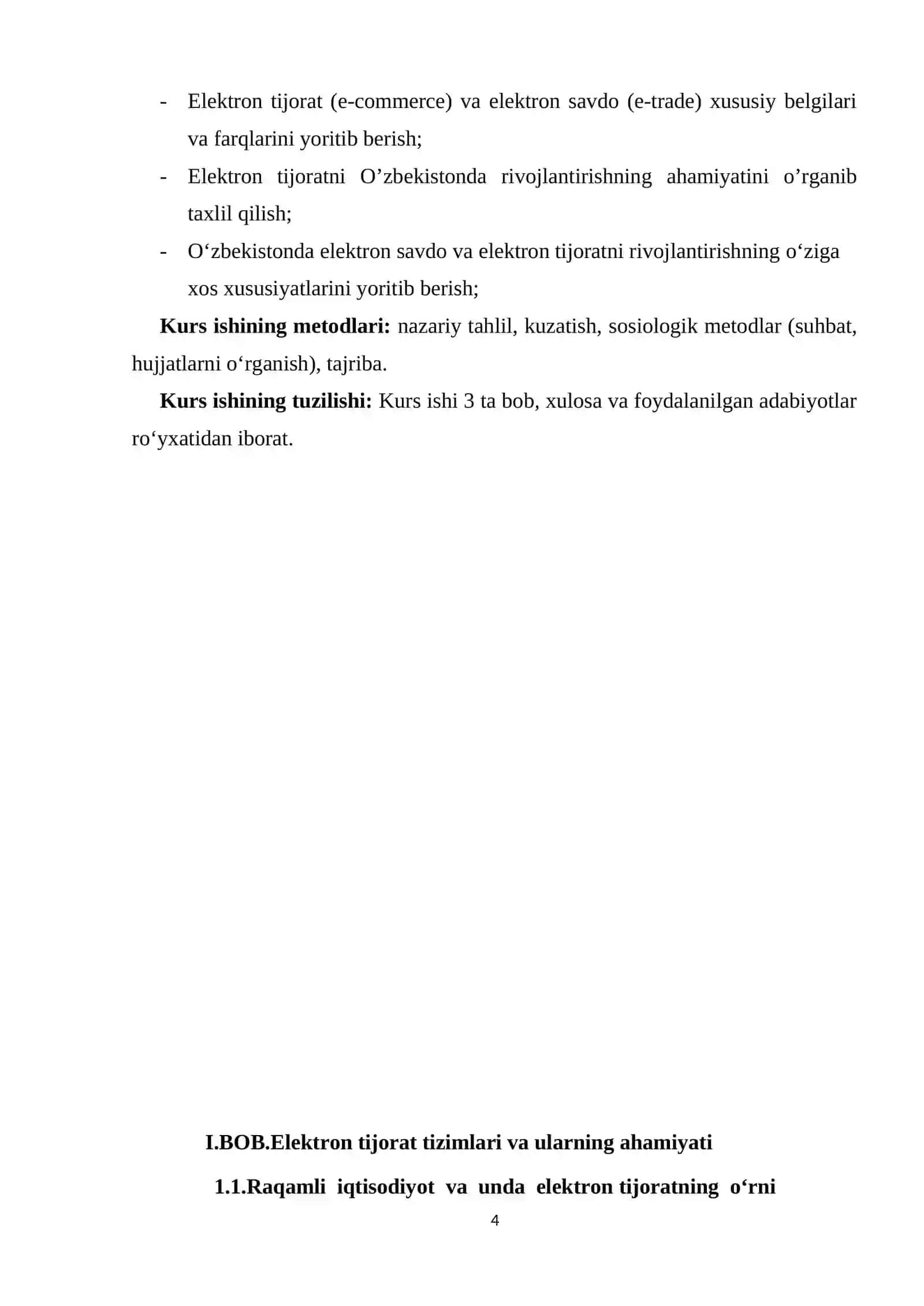 Elektron tijorat va elektron savdo KURSI 4