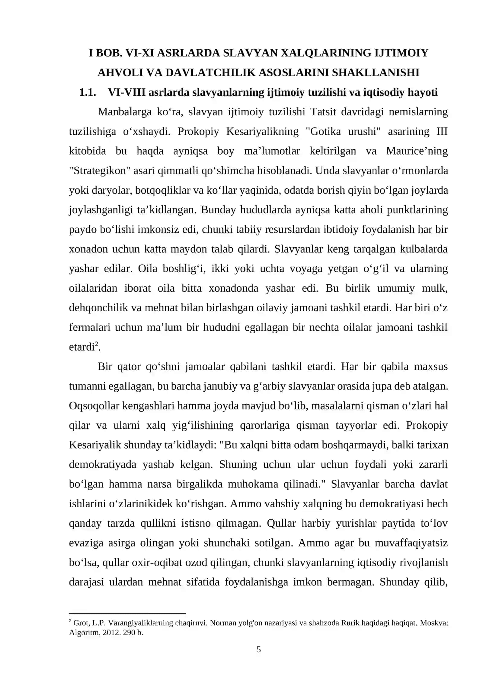 VI-XI ASRLARDA SLAVYAN XALQLARINING IJTIMOIY AHVOLI VA ULARDA ILK DAVLATLARNING VUJUDGA KELISHI 4