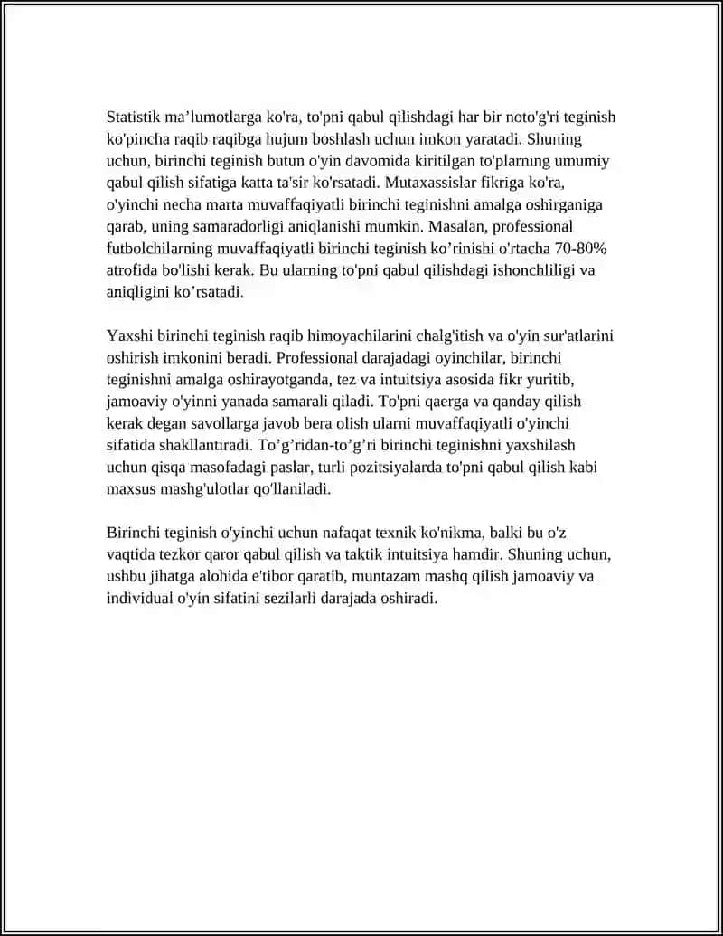 FUTBOL OʻYINIDA TOʻPNI BOSHQARISH TEXNIKASAI 4