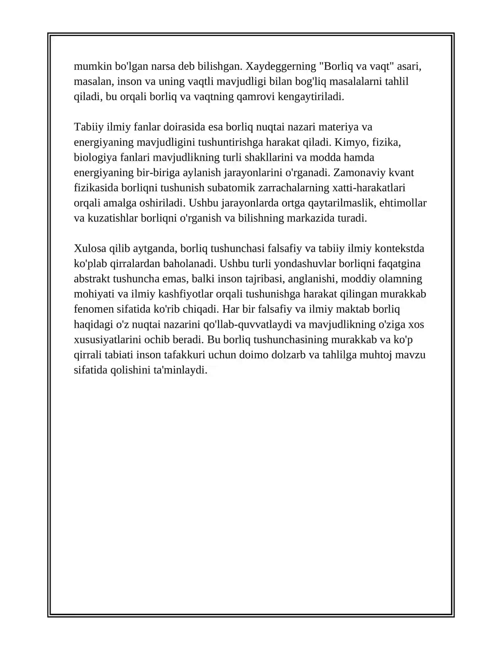 FALSAFA VA TABIIY ILMIY FANLARDA BORLIQNING MOHIYATIGA OID KONTSEPTSIYALAR 4