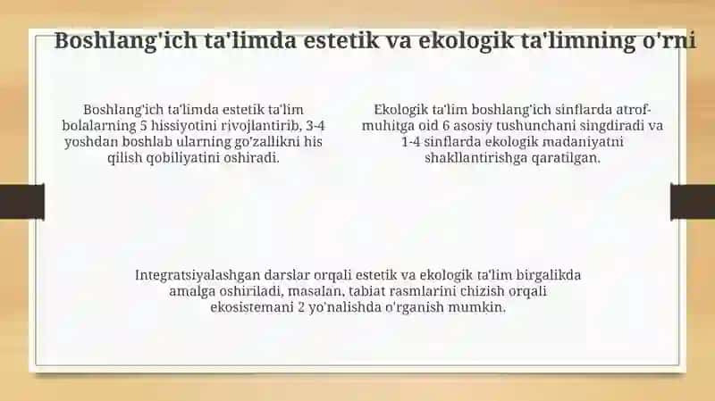 Estetik va Ekologik Ta'lim 4