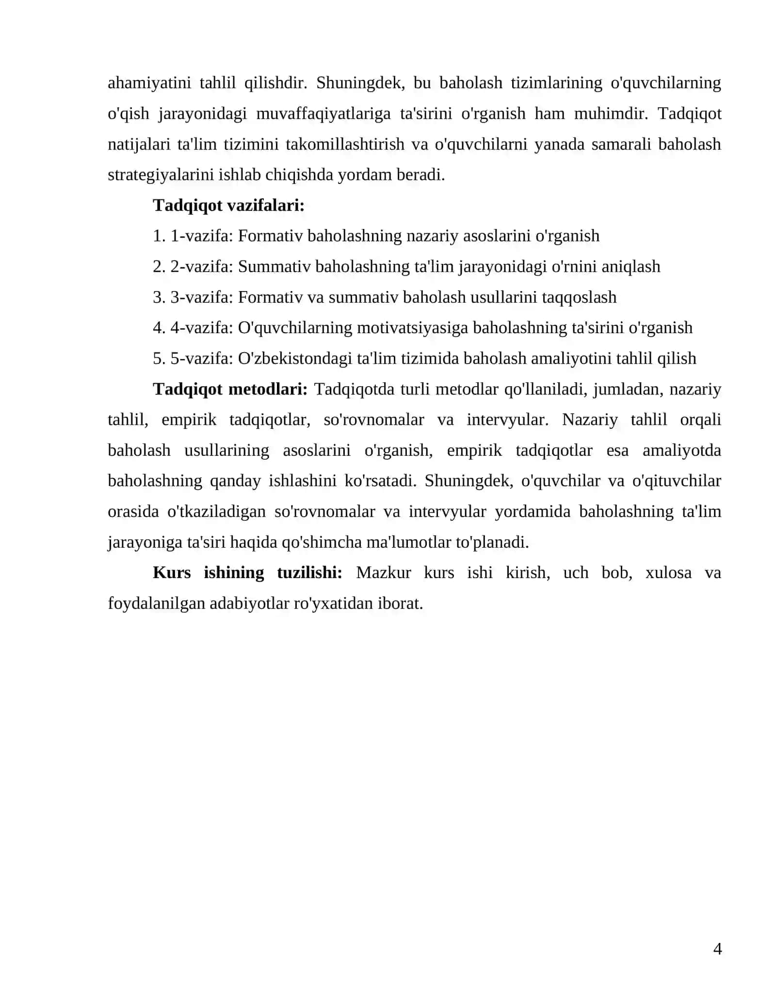"Boshlang'ich ta'limda formativ va summativ baholashning pedagogik tahlili" 4
