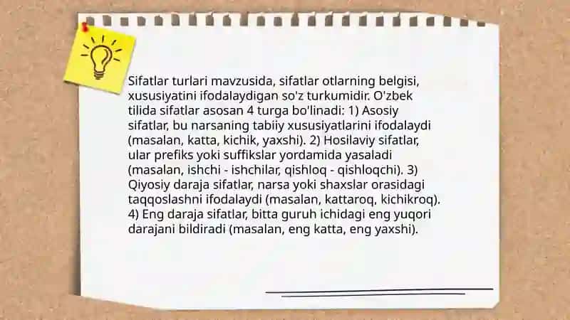 3-sinflarga ona tili darslarida sifat mavzusini o'rgatish 4