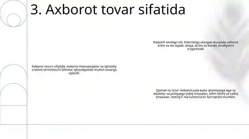 Axborotni Jamiyatda Tutgan O‘Rni Va Ahamiyati 4